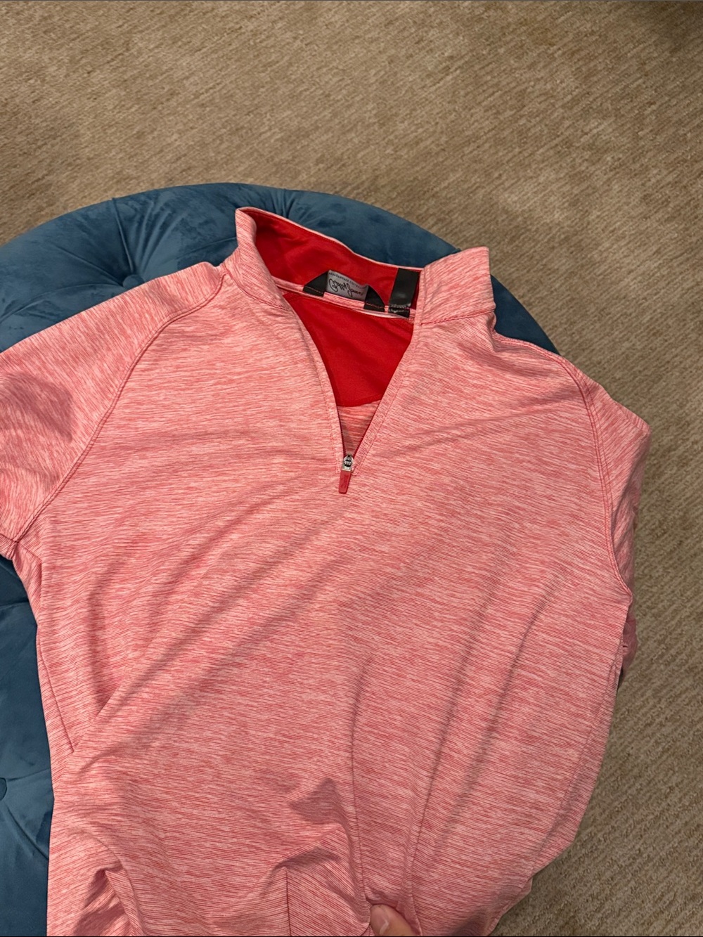 Bobby Jones Heather Coral Zip-Up Men's Sweater